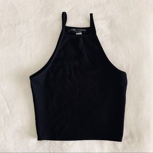 Black Halter Crop Top